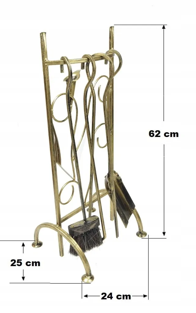 Range-bûches intérieur avec set de cheminée complet en métal résistant - 4