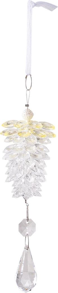 Weihnachtsschmuck aus künstlichem Kristall-Tannenzapfen, zum Aufhängen, klare Prisma-Acryl-Tannenzapfen-Dekoration mit Tropfenform für Weihnacht...