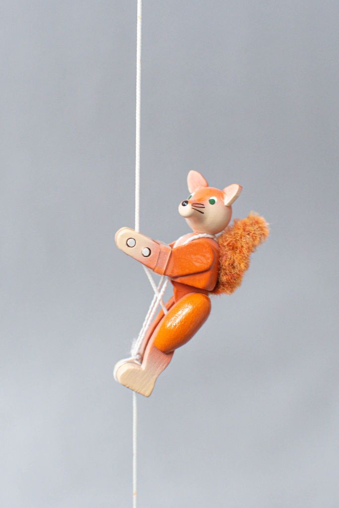 Holzspielzeug Kletterfigur Fuchs Höhe=6,5 (Kletterseil ca 45 cm)cm NEU