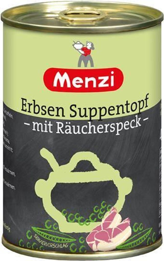 Menzi Erbsen Suppentopf 400 G Dose Intensiver Geschmack Tafelfertig Lactosefrei Frei von Ei