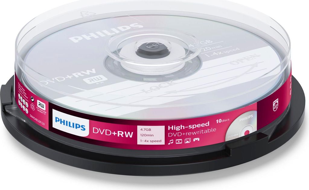 Philips DVD-Rohlinge, 120Min, 4.7GB, Speed 4x Spindle (10 Disc)
