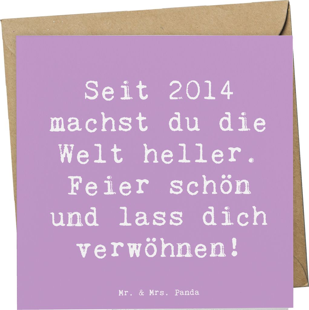 Mr. & Mrs. Panda Klappkarte Spruch 2014 Geburtstag - Lavendeltraum - Geschenk, machst du die Welt heller, doppelkarte, Familie und Freunde, Grußka...