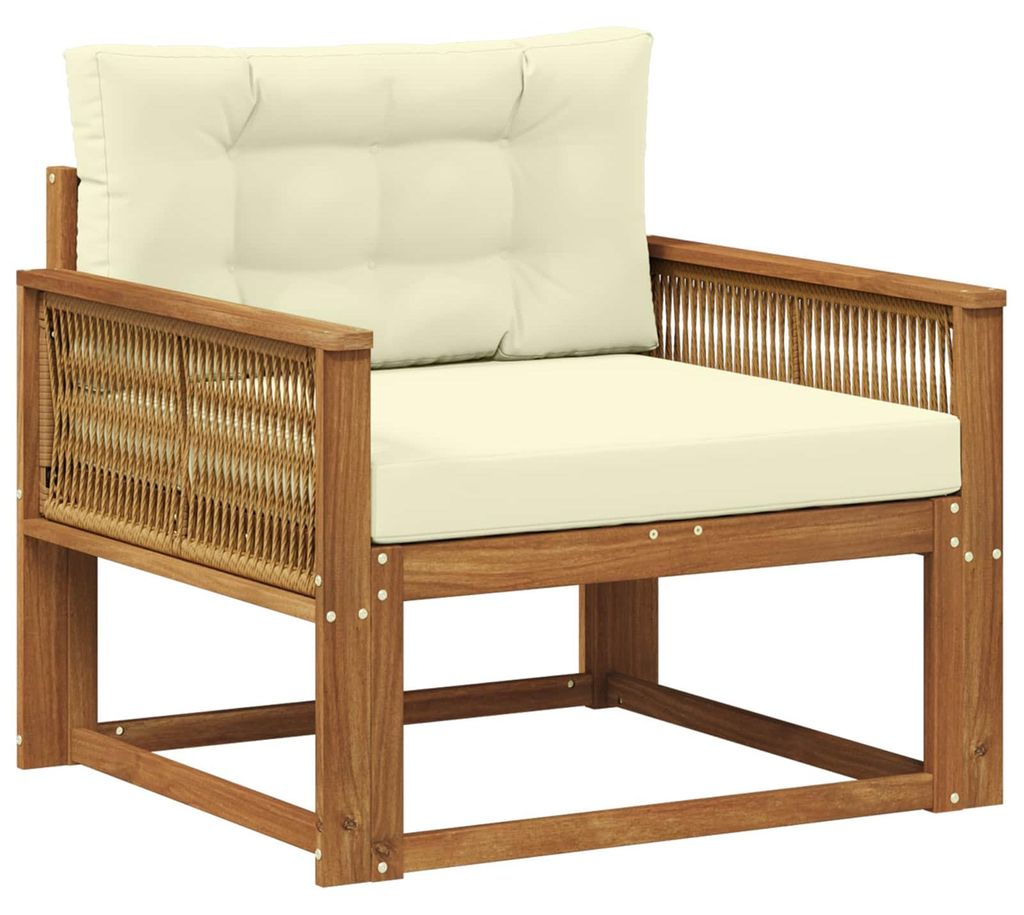 Outdoor Mittelsofa Massivholz Akazie Natur