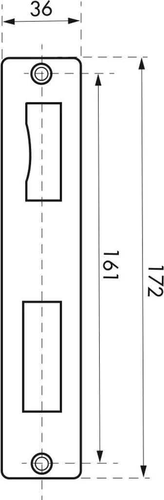 Patine de gâche double empennage 40x172mm THIRARD pour serrure