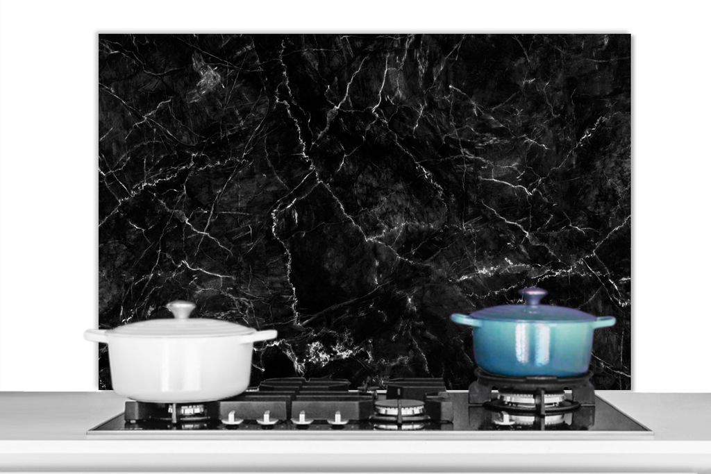 KitchenYeah Spritzschutz Küche - Küchenrückwand - Wandschutz für Herd und Spüle - Marmor - Keramik - Linie 100x65 - Alu-Dibond (Alternative ...
