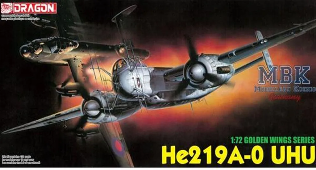 Maquette Heinkel He219A-0 UHU 1:72 montage facile et haute précision 5005