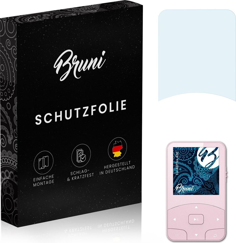 Bruni Basics-Clear 2x Schutzfolie kompatibel mit AGPTek A58 Folie