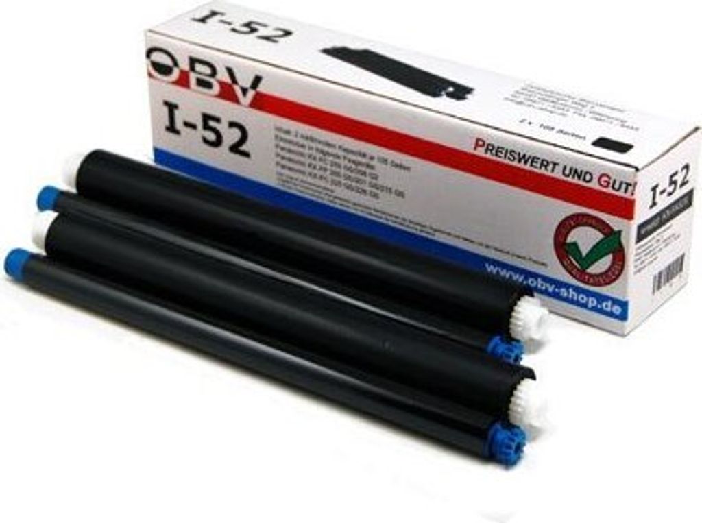 Inkfilm kompatibel mit Panasonic KX-FA52X für KX-FP205 KX-FC255 KX-FC275 – Schwarz – 2 Rollen – je 105 Seiten – kein Original