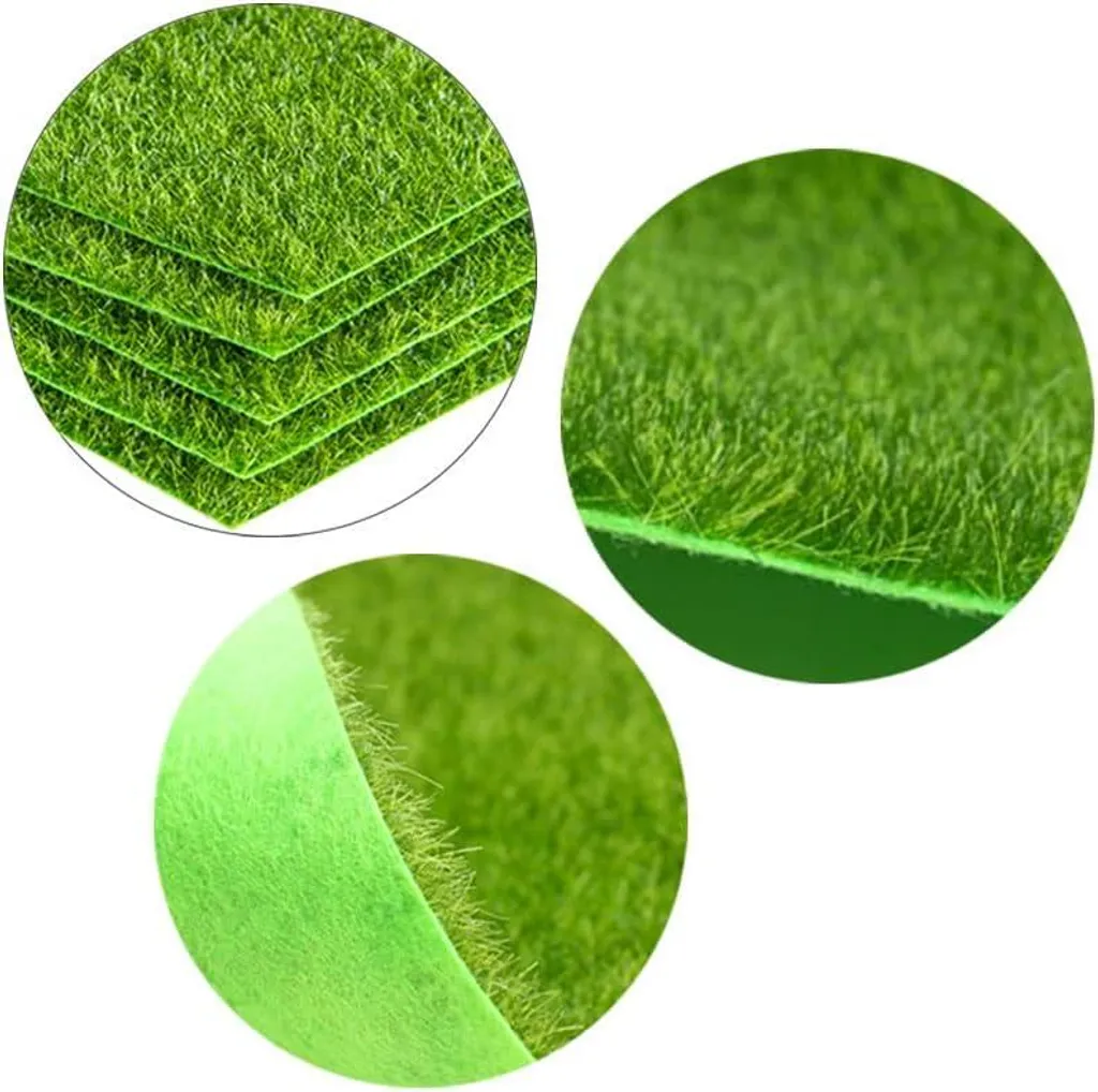 Gazon synthétique miniature pour micro-paysage - Pack de 10 dalles 15cm - 5