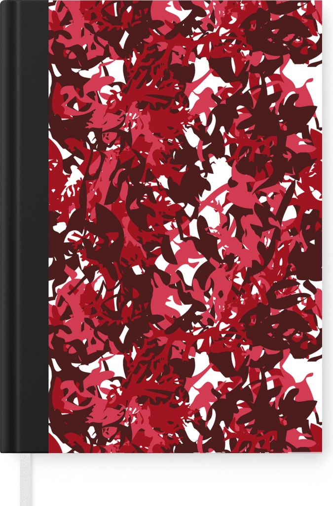 MuchoWow Notizbuch Tagebuch Haushaltsbuch Notebook A5 Muster - Dschungel - Rot - Notizblock - Notizheft - Notebook - Schreibblock - Papier