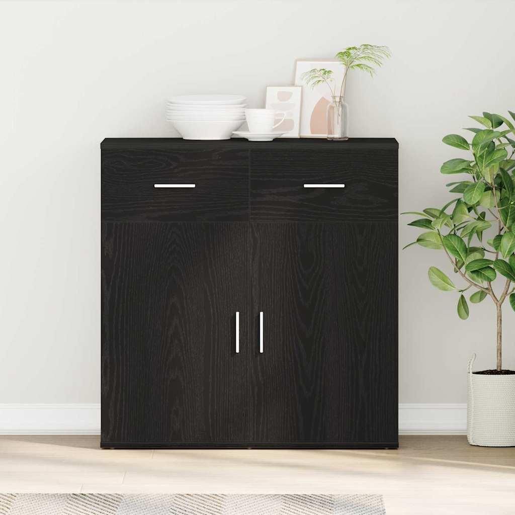 Möbel Sideboard Schwarze Eiche 79 x 38 x 80 cm Holzwerkstoff - Kommoden 871677