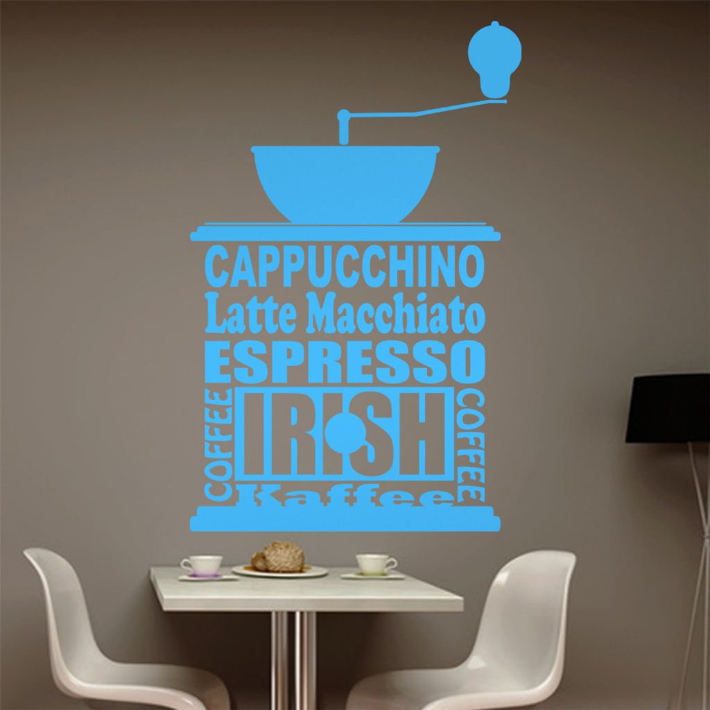 Kaffee Kaffeemaschine Wandtattoo in 6 Größen - Wandaufkleber Wall Sticker - Dekoration, Küche, Wohnzimmer, Schlafzimmer, Badezimmer