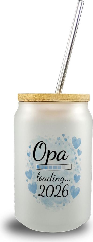 Opa loading 2026 Trinkglas mit Bambusdeckel für werdende Opas