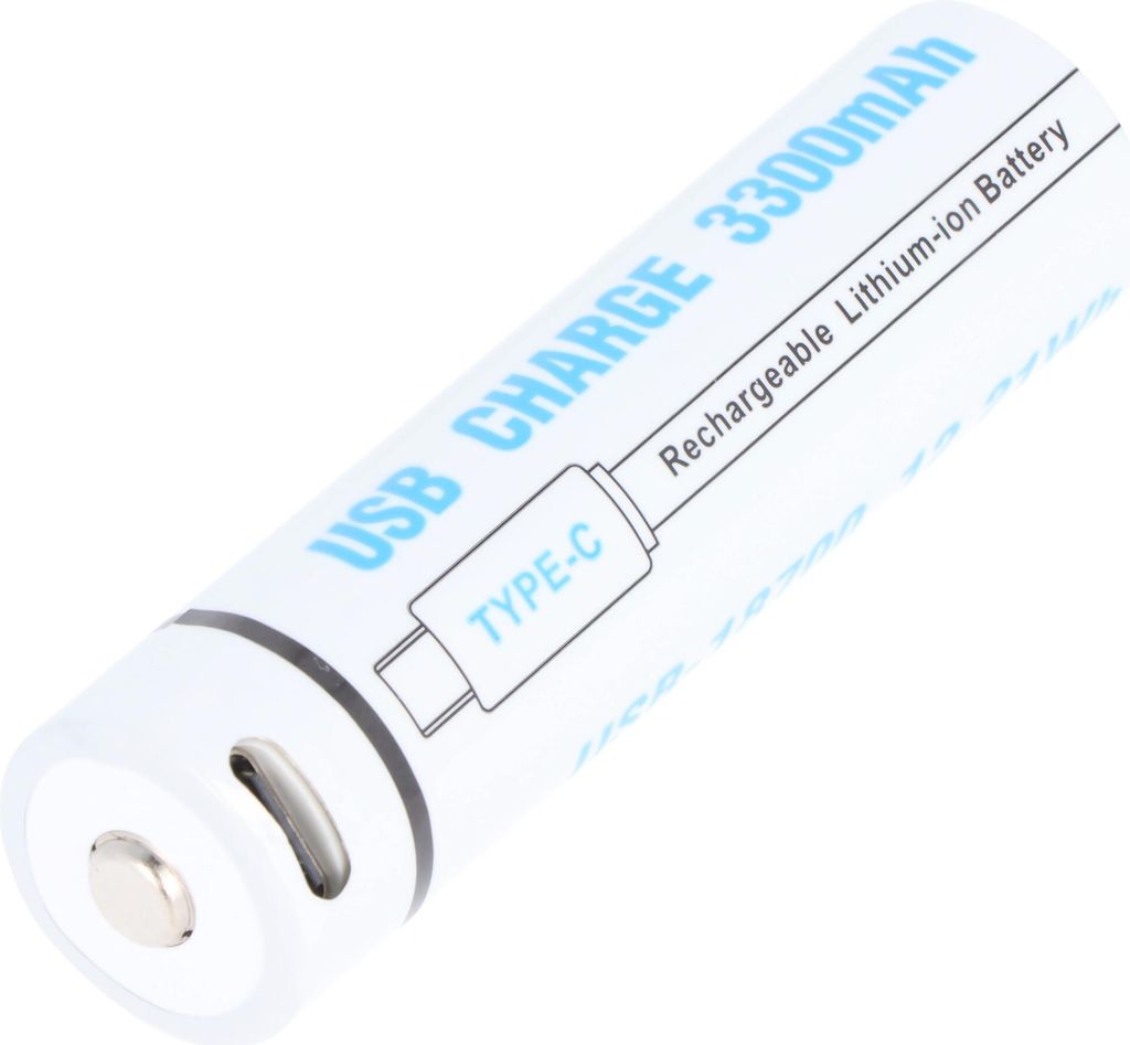 Rundzelle 18650, Li-ion, 3,7V, 3300mAh, 12,2Wh, mit USB-C Charging Port