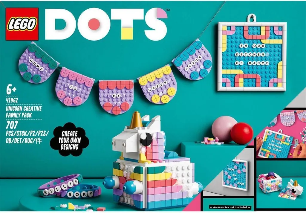 Kit licorne LEGO DOTS 41962 multicolore avec bracelets et objets de déco - 12