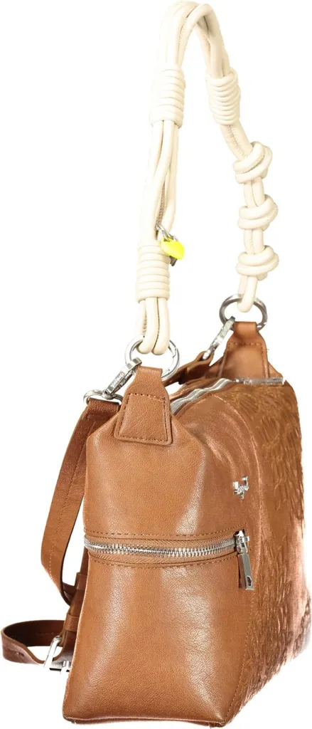 Sac à main marron élégant avec bandoulière réglable et multi-compartiments - 3