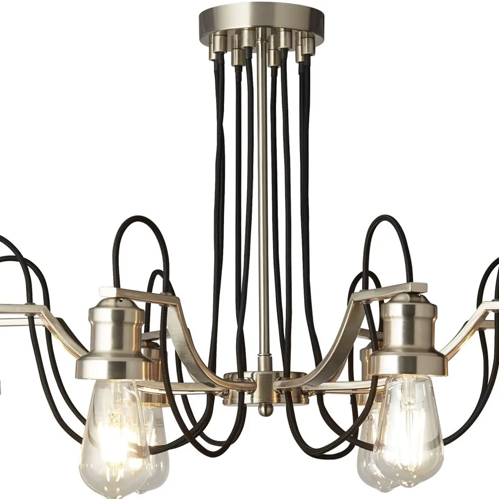 Lustre Olivia 8 Bras : Solution Éclairage Puissante Argent Satin