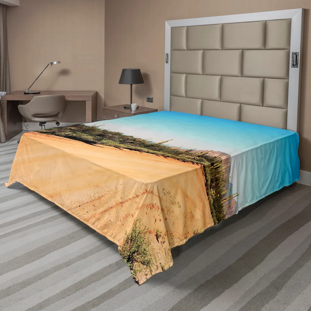 Drap de lit plat Saguaro ABAKUHAUS motif cactus du désert 275x260 cm