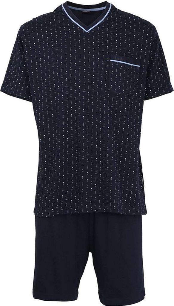 GÖTZBURG Herren Shorty, kurzarm, Baumwolle, Single Jersey, navy, bedruckt Größe: 54