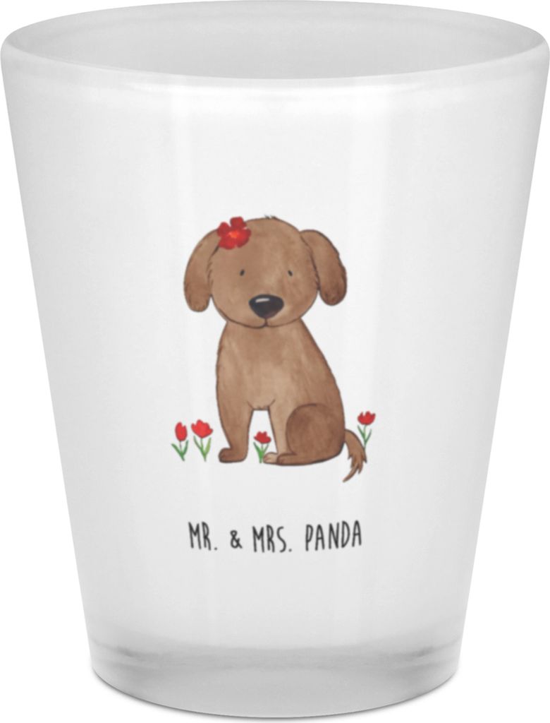 Mr. & Mrs. Panda Mini Glas Hund Dame - Transparent - Geschenk, Spirituosenglas, Hunde, Hundeliebe, Pinnchen, Hundemama, Shotglas, Schnapsglas, Hund...