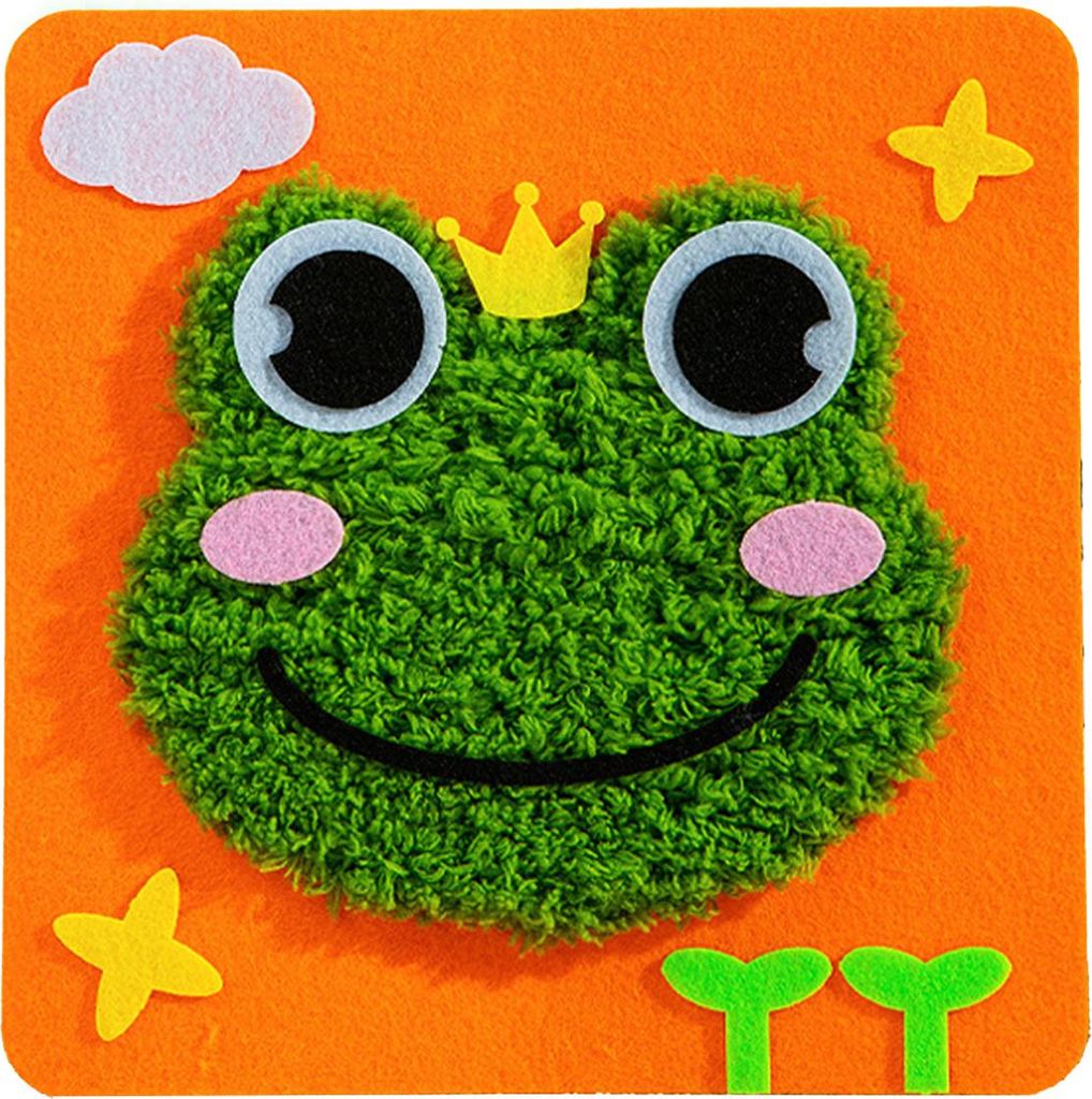 1 Stück Weihnachts-Handarbeitstasche aus DIY-Material, einfach zu bedienendes besticktes Puppenset mit Cartoon-Tiermuster, Näh-Bastelset