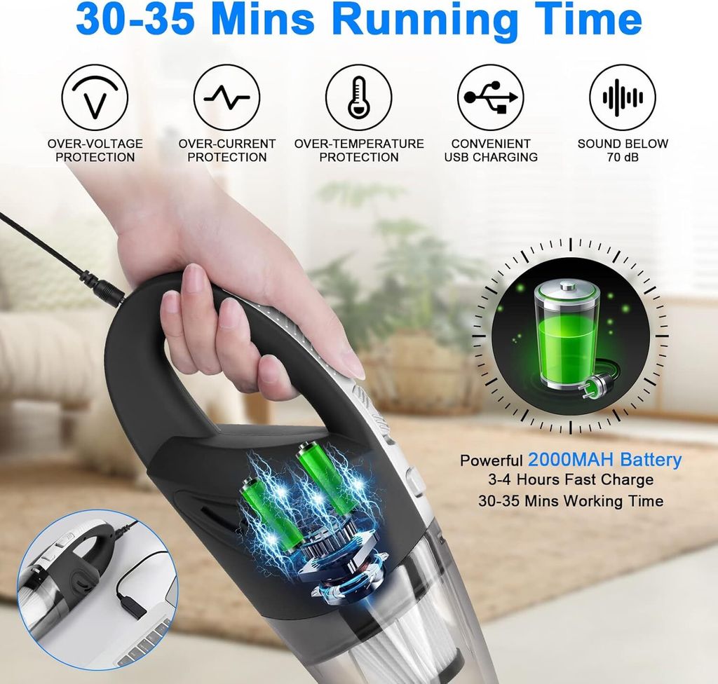 Handstaubsauger, Akku-Handstaubsauger, 4500Pa, 120W Produktbild 3