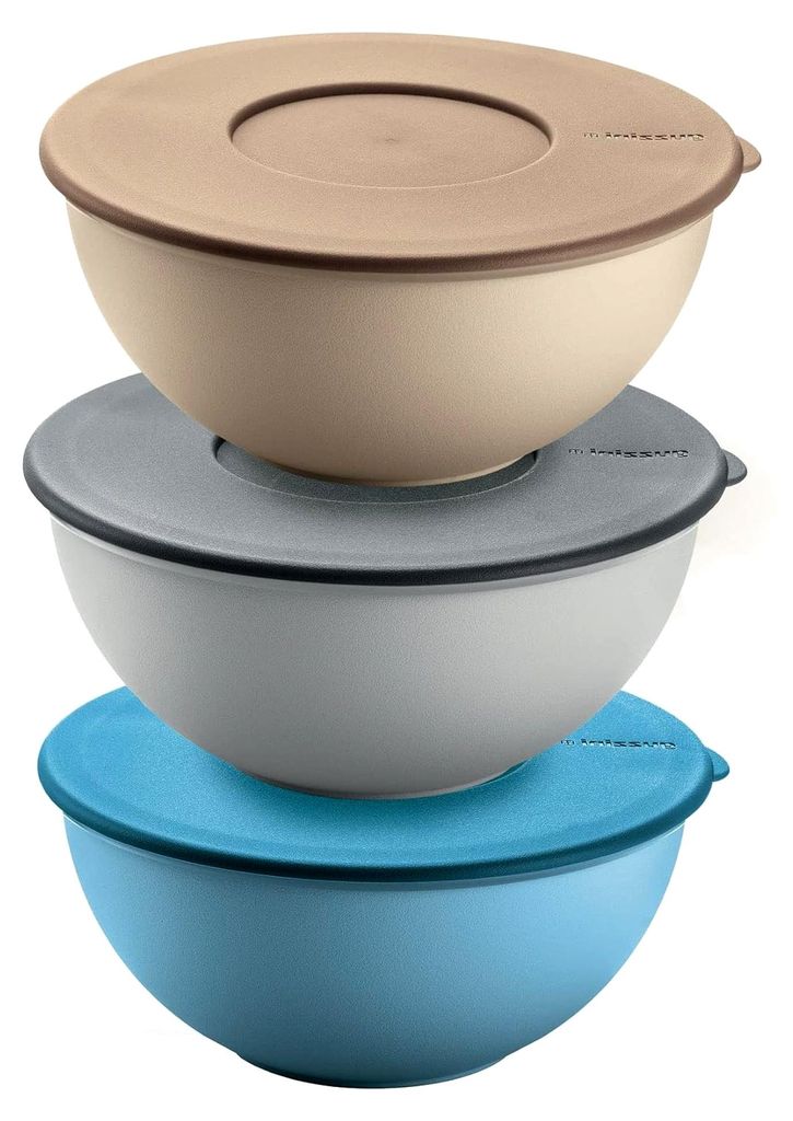 Kitchen Active Design, Set aus 3 Schüsseln mit Deckel, Ø16 x h20,5 cm
