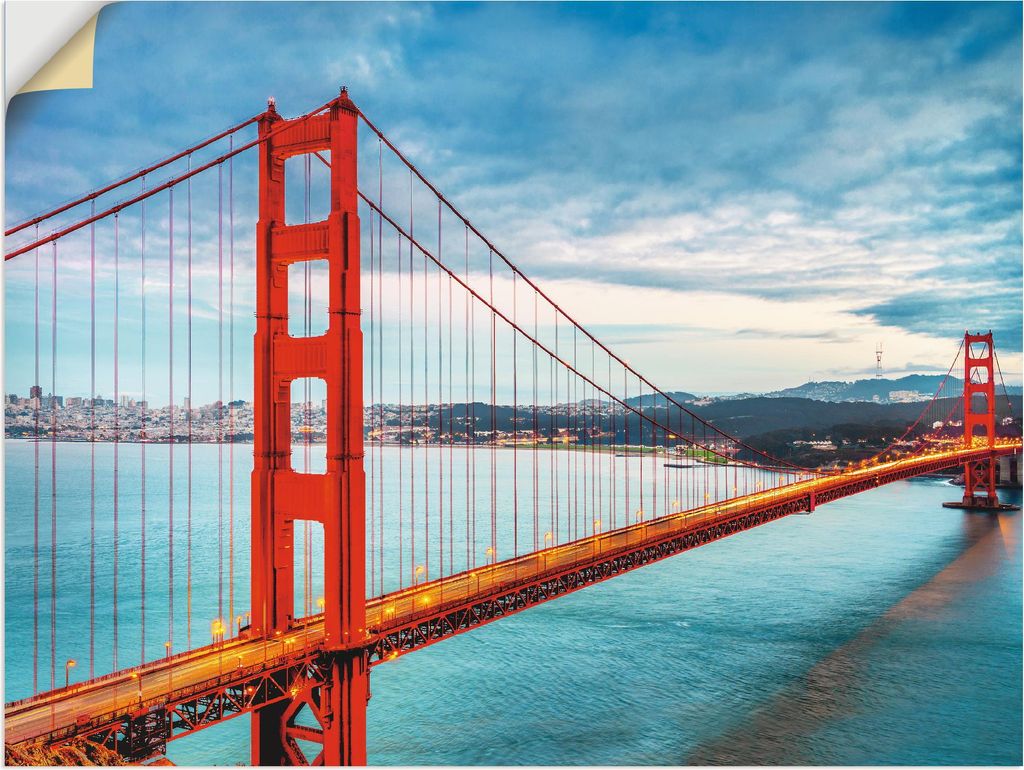 ARTland Wandbild, selbstklebend Golden Gate Bridge Größe: 40x30 cm