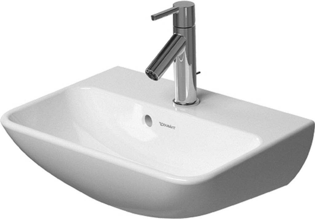 Duravit Handwaschbecken ME by Starck mit Überlauf, mit Hahnlochbank, 450 x 320 mm, 1 Hahnloch weiß