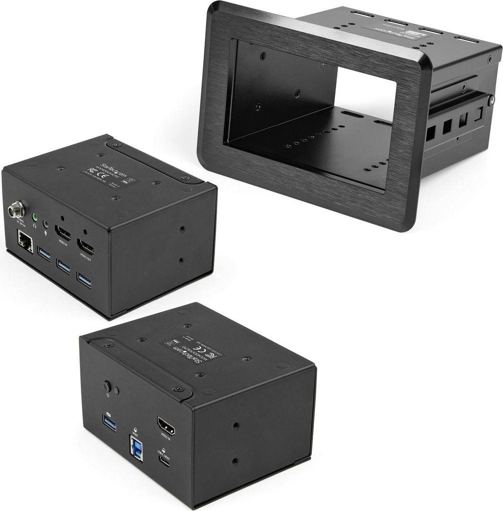 StarTech.com Dockingstation für Konferenzräume - Universelles Laptop Dock - 4K HDMI, 60W PD, USB Hub, GbE, Audio In-Table Connectivity Box für H...