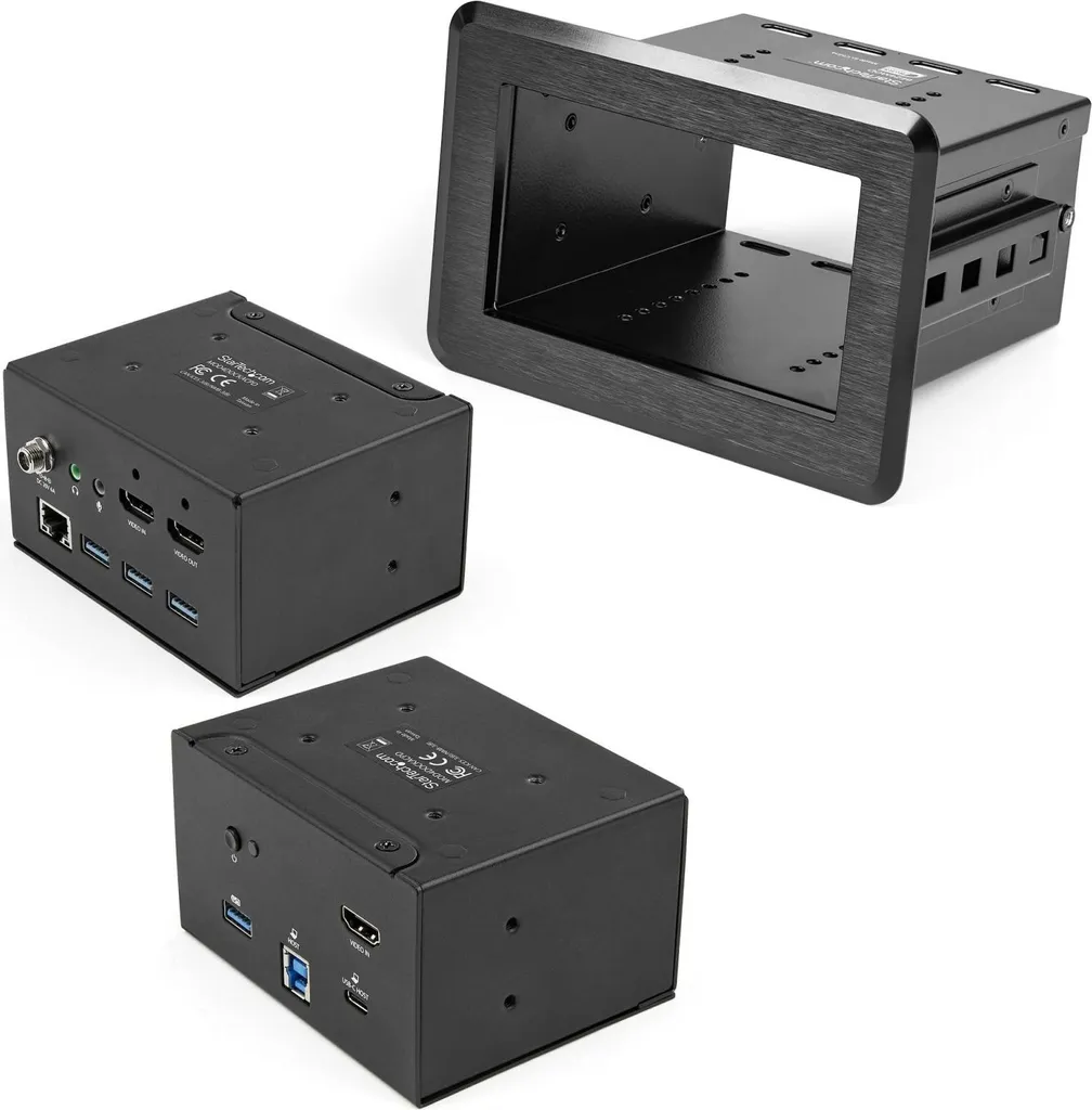 Station d'accueil encastrable pour bureau et panneau de connectiques PC