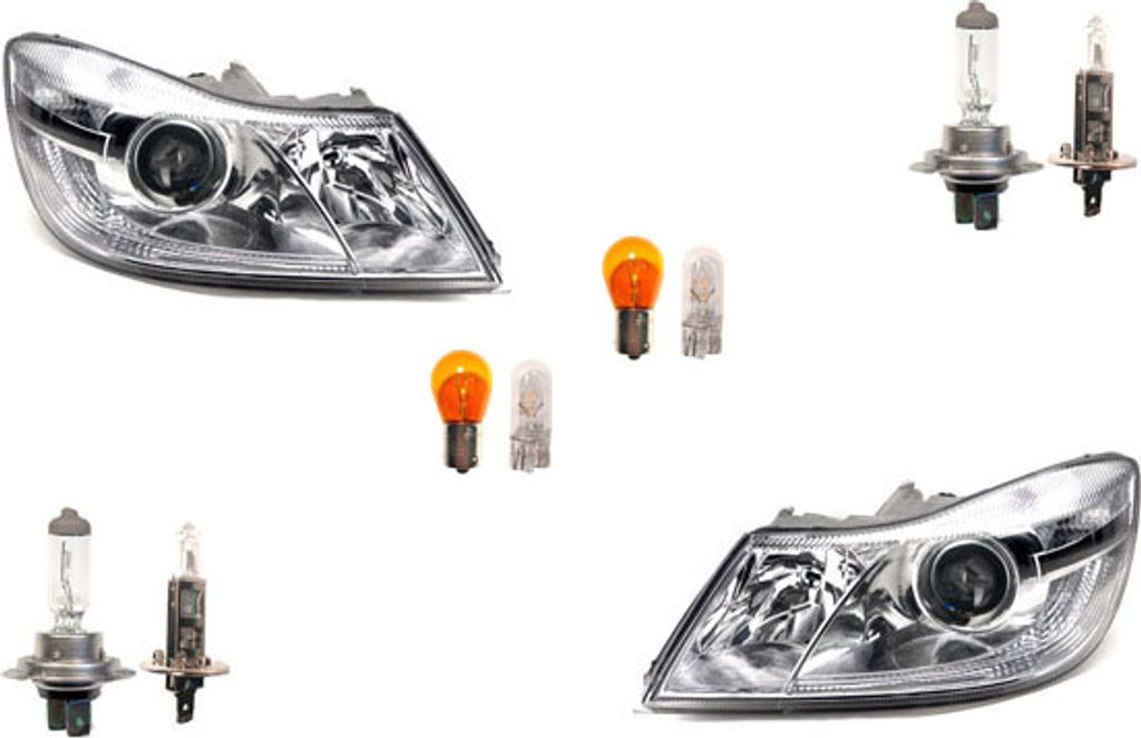 Johns, Scheinwerfer Halogen kompatibel zu Skoda Octavia 1Z 09-13 Leuchtmittel Set Li Re 1Z1941017S 1Z1941015F 1Z1941018S 1Z1941016F