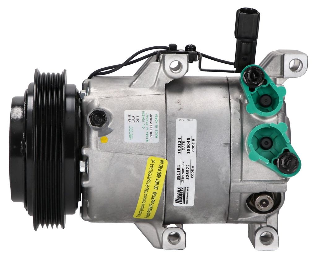 NISSENS 891184 VS12N Klimaanlage Klimakompressor PAG 46 R134a für HYUNDAI ix20 (JC) für KIA VENGA (YN)