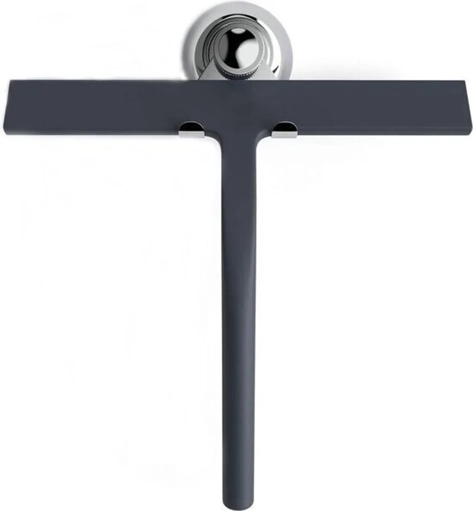 Spatola Lavavetri Silicone Nero Opaco - Accessorio Bagno Salvaspazio