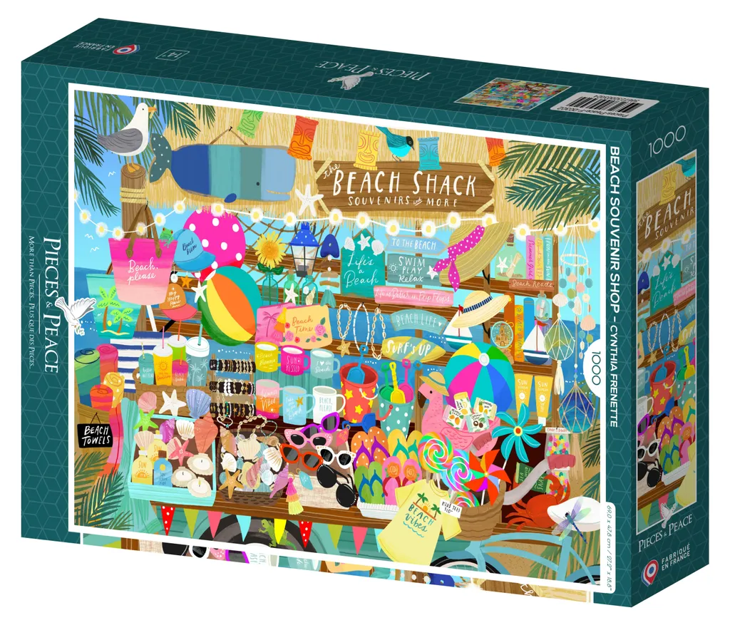 Puzzle 1000 pièces sans Reflets - Modèle Boutique Plage Pieces & Peace