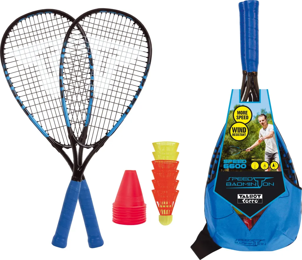 Set de Speed Badminton Complet avec Raquettes de Compétition Speed 6600