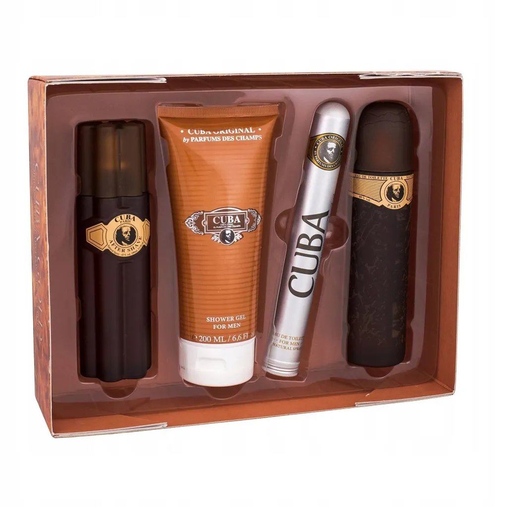 Coffret Parfum Cuba Gold Set Complet avec Soins Corps et Après-Rasage