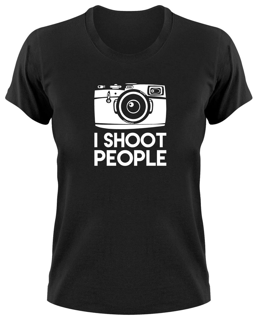 Styletex23 T-Shirt I Shoot People Fun, Damen schwarz, XXL