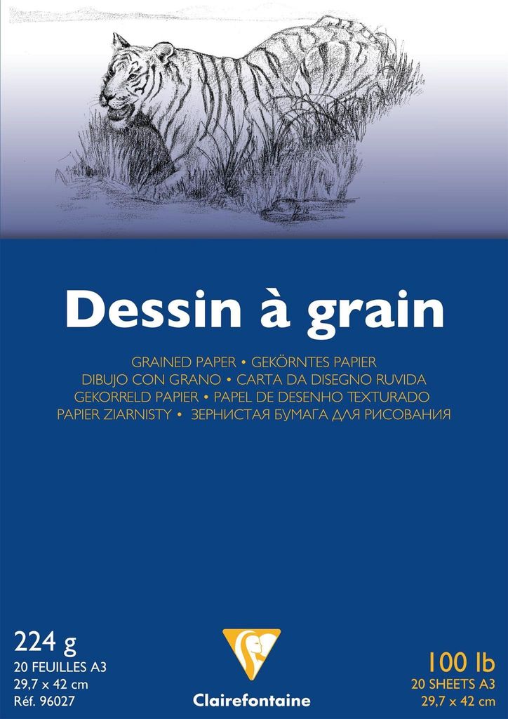 Clairefontaine Zeichenpapierblock "à Grain" DIN A3 weiß 20 Blatt