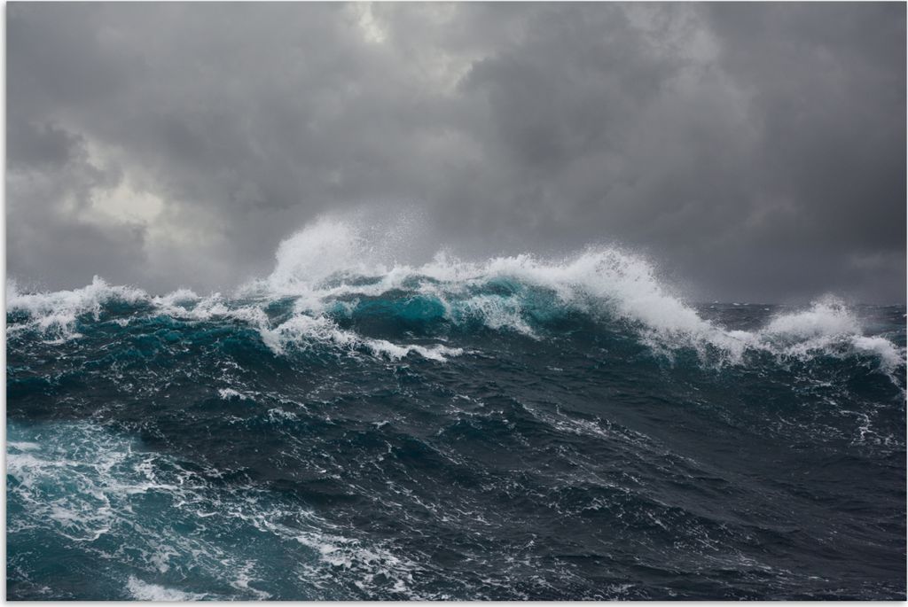 MuchoWow Poster Meer - Sturm - Welle 30x20 cm - Plakate - Print