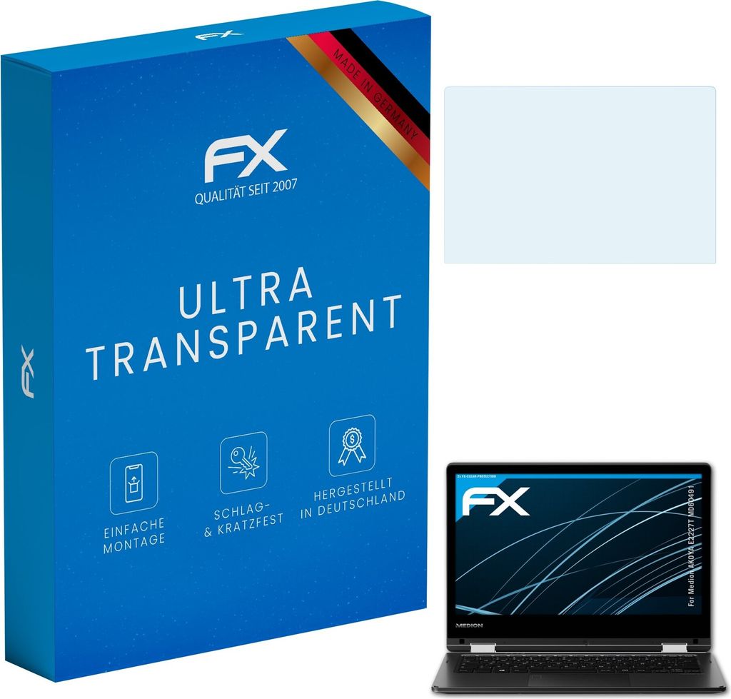atFoliX FX-Clear 2x Schutzfolie kompatibel mit Medion AKOYA E2227T (MD60491) Displayschutzfolie