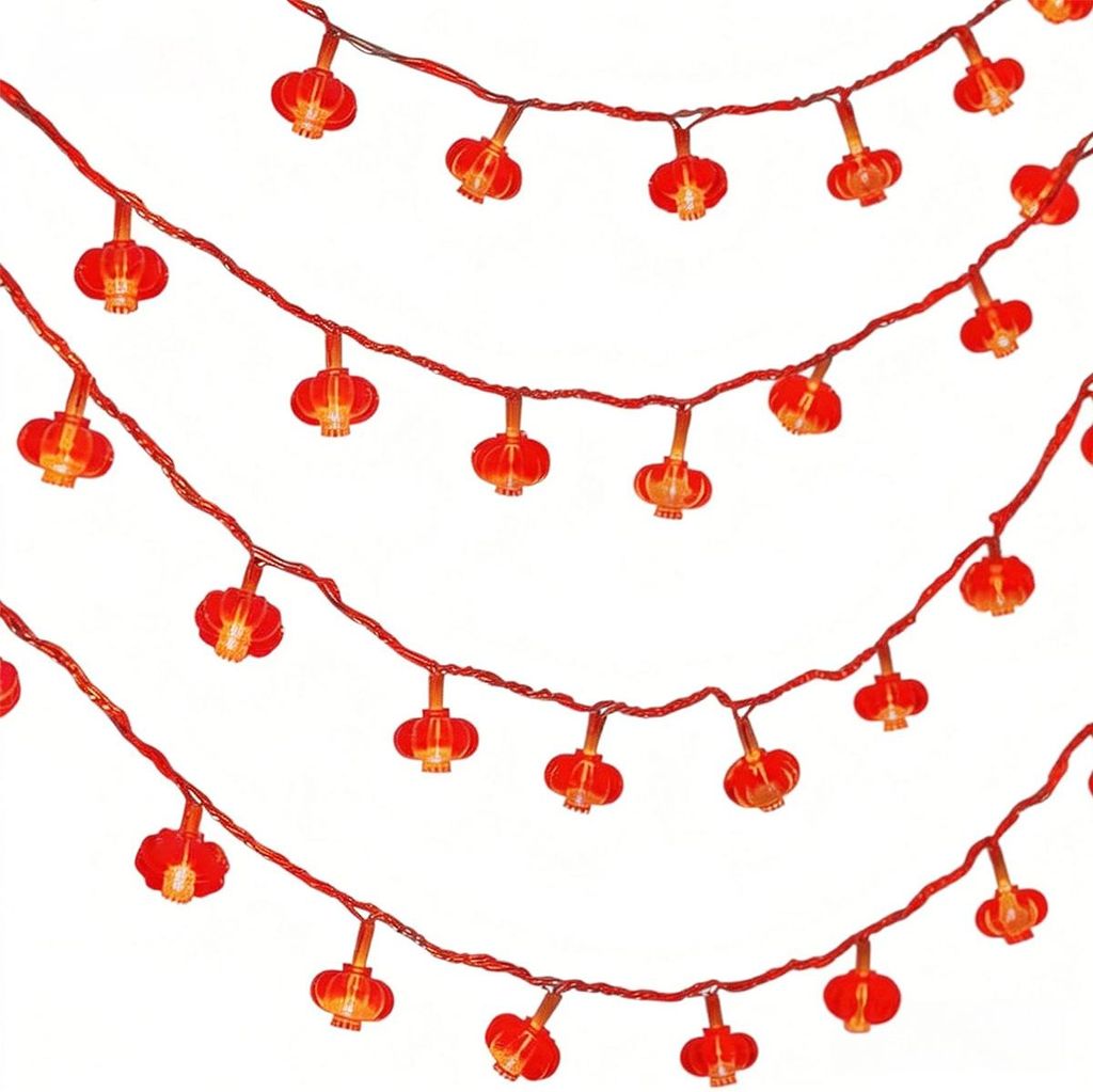 Garten Dekoration, Balkon Deko, Außenbeleuchtung, Lichterkette Garten 10 m, 80 LED, Rot, batteriebetrieben