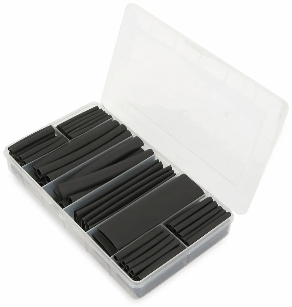 Assortimento Tubi Termorestringenti Adesivo 3:1 Nero - 142 Pezzi