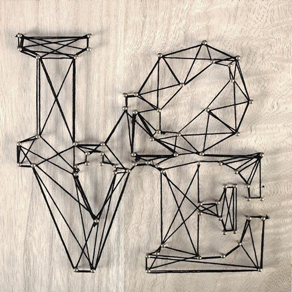Set Schnurkunst - Love 22 x 22 cm