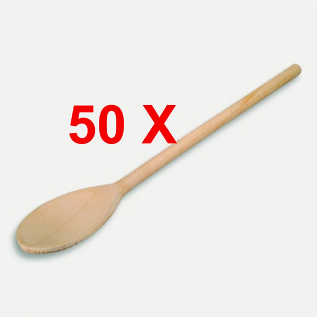 50 Stück = Kochlöffel, ovale Form aus Holz 30 cm Produktbild 