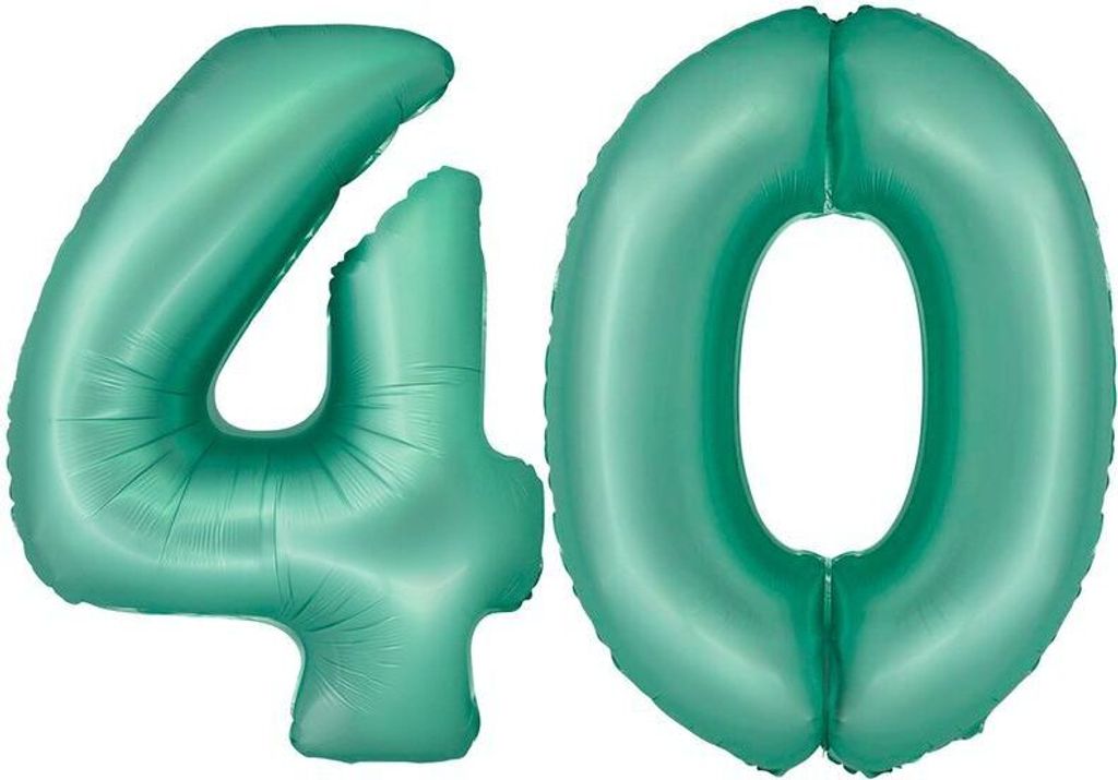 XL Folienballon mint grün Zahl 40