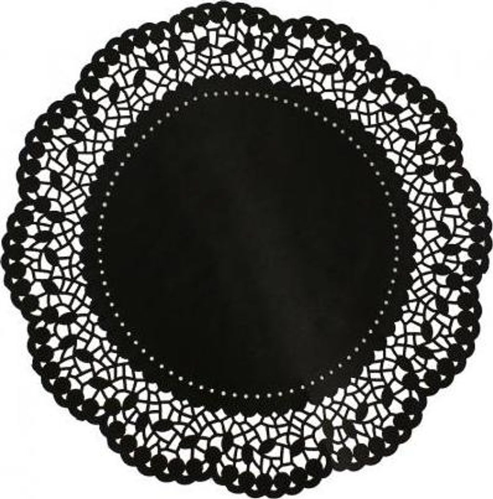 Deko-Serviette schwarz, Durchmesser 36 cm, 6 Stk.