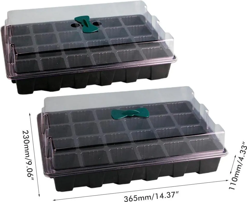 Bac de semis 24 cellules avec couvercle transparent pour germination