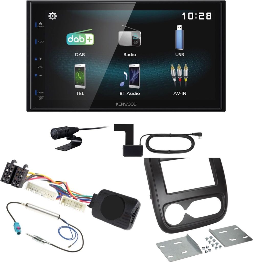 Kenwood DMX-125DAB Bluetooth USB DAB+ Autoradio Einbauset für Opel Vivaro B