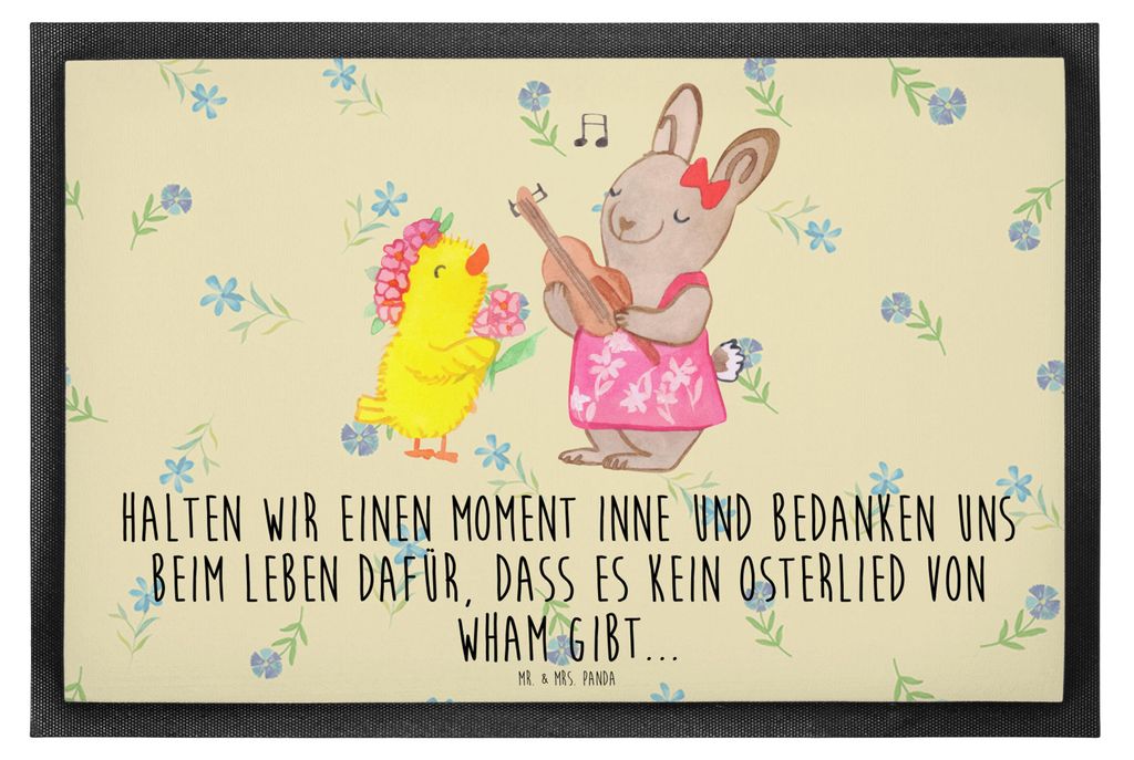 Mr. & Mrs. Panda Schmutzmatte Ostern Frühlingsgefühle 40 x 60 cm - Blumig - Geschenk, Küken, Gummi-Fußmatte, Frühling, fußmatte, Schuhabstrei...